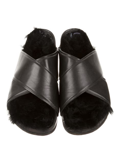 celine sliders|second hand fur celine sandals.